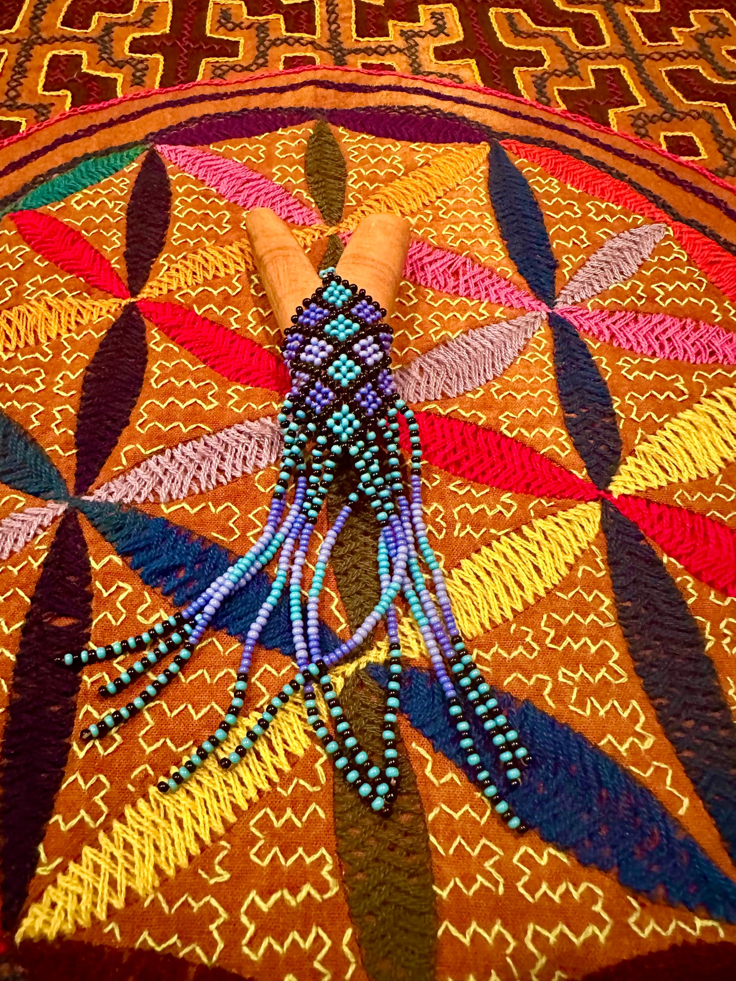 Kutakina Beaded Wooden Kuripe