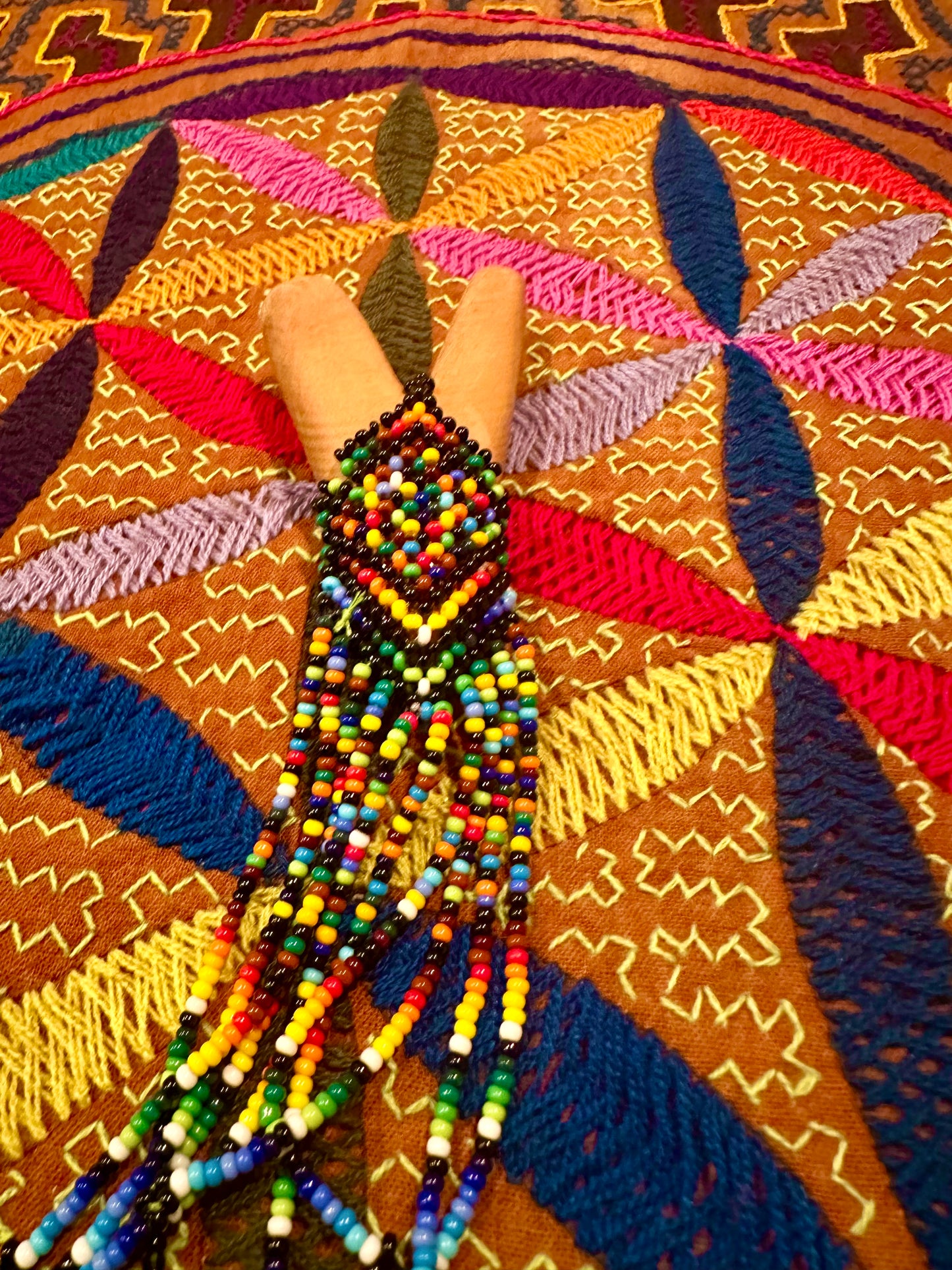 Kutakina Beaded Wooden Kuripe
