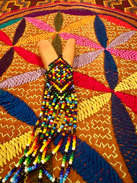 Kutakina Beaded Wooden Kuripe