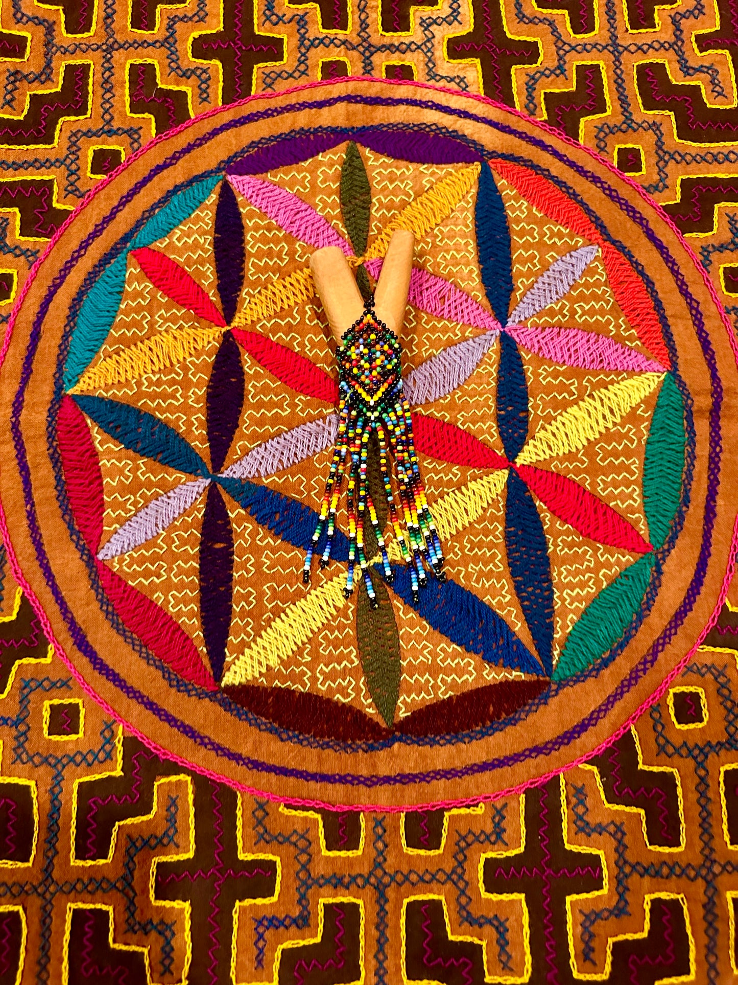 Kutakina Beaded Wooden Kuripe