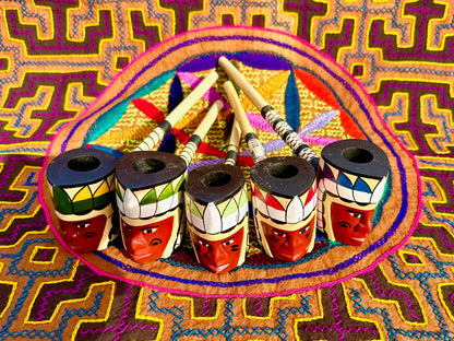 Ceremonial Chief Wooden Pipes handmade from Brazil